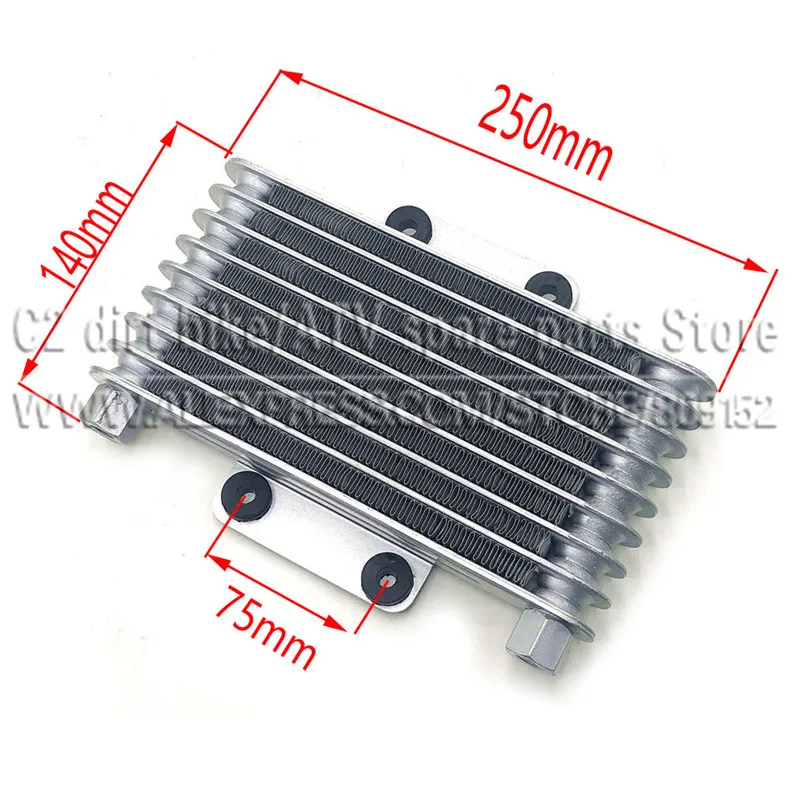 Серебристый алюминиевый масляный радиатор для мотоцикла 1 шт. двигателя