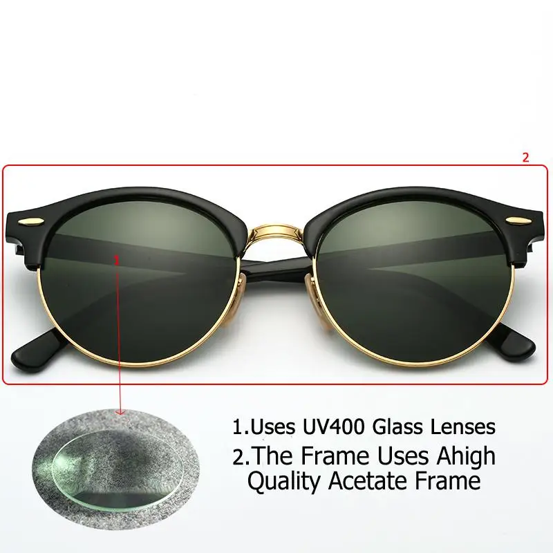 Очки солнцезащитные мужские с полуободковой оправой UV400 4246|brand sun glasses|designer