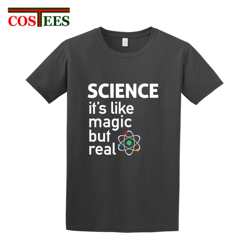 Мужская футболка высокого качества для взрослых SCIENCE It's Like Magic But Real homme Big bang theory
