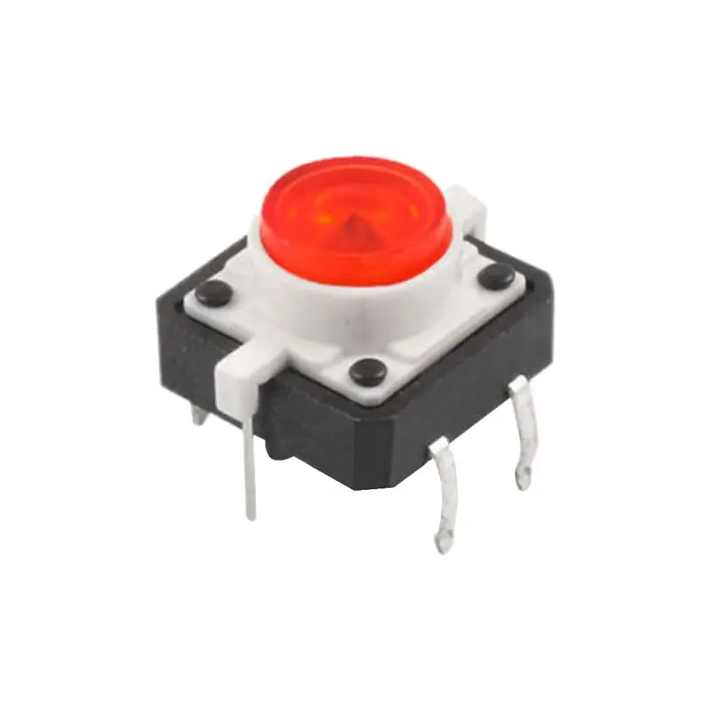 5 X Тактильные Кнопочный переключатель Мгновенный Такт LED 12X12 круглая