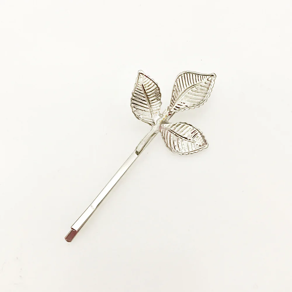 Leaves Sliver Золотые серебряные металлические заколки для волос креативные Ножницы гребень с листьями Формы шпильки зажимы аксессуары для волос заколки для волос - Цвет: Leaves Sliver