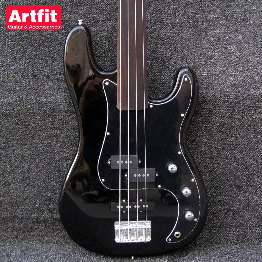 Tony Franklin Fretless Black Precision 4 струны Китай электрический бас гитары Guitare