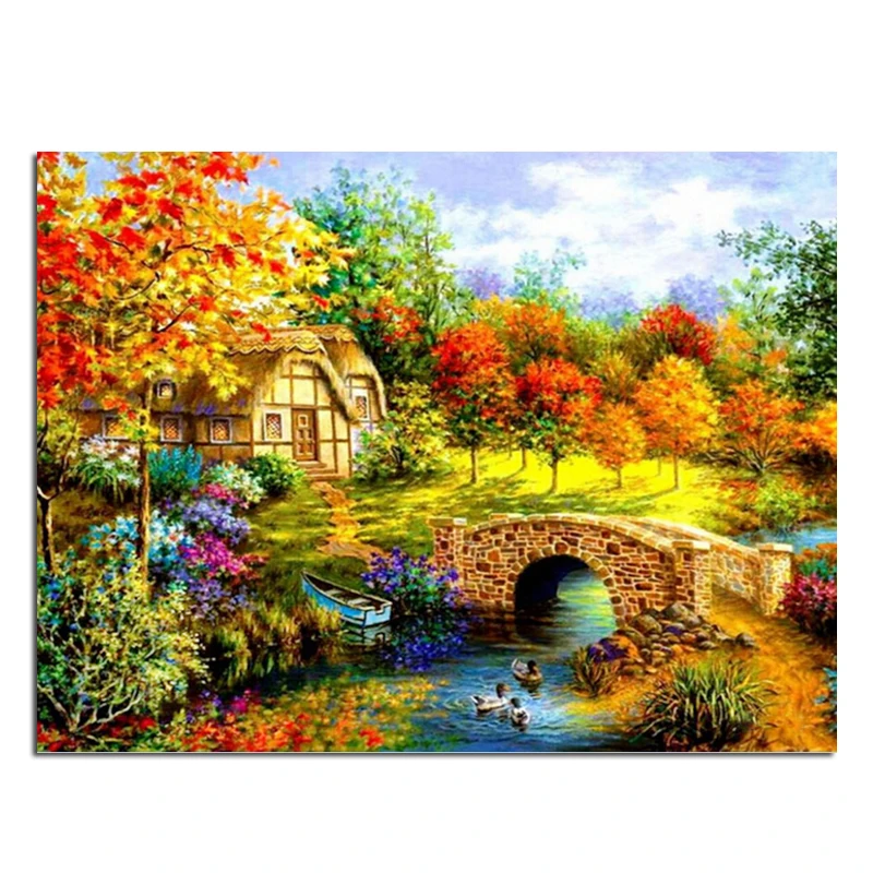 

Outskirts 40x30cm New 100% Full Area Highlight Diamond Needlework Diy Diamond Painting Kit 3D Diamond Cross Stitch Embroidery