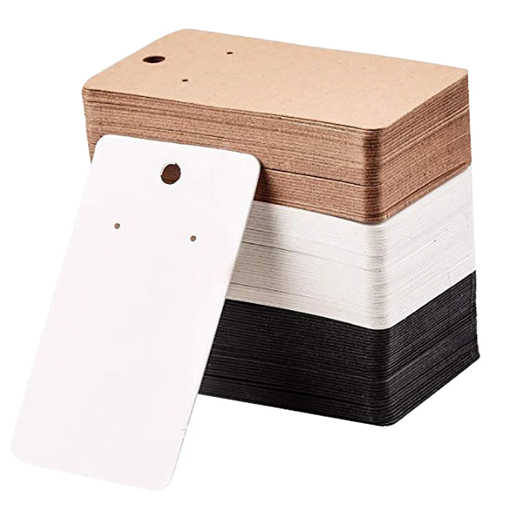 

100Pcs Cardboard Paper Package Earring Cards For Ear Studs Retro Hanging Board Plain Jewelry Accessories Display Holder Tag Gift