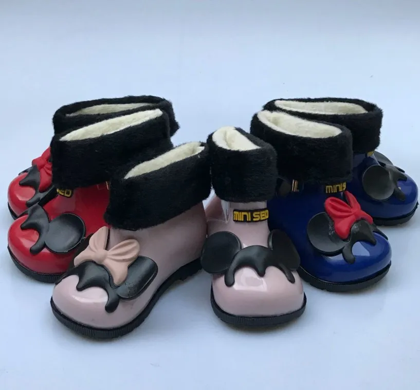 Зимние детские непромокаемые ботинки Melissa Mini прозрачные сандалии для девочек