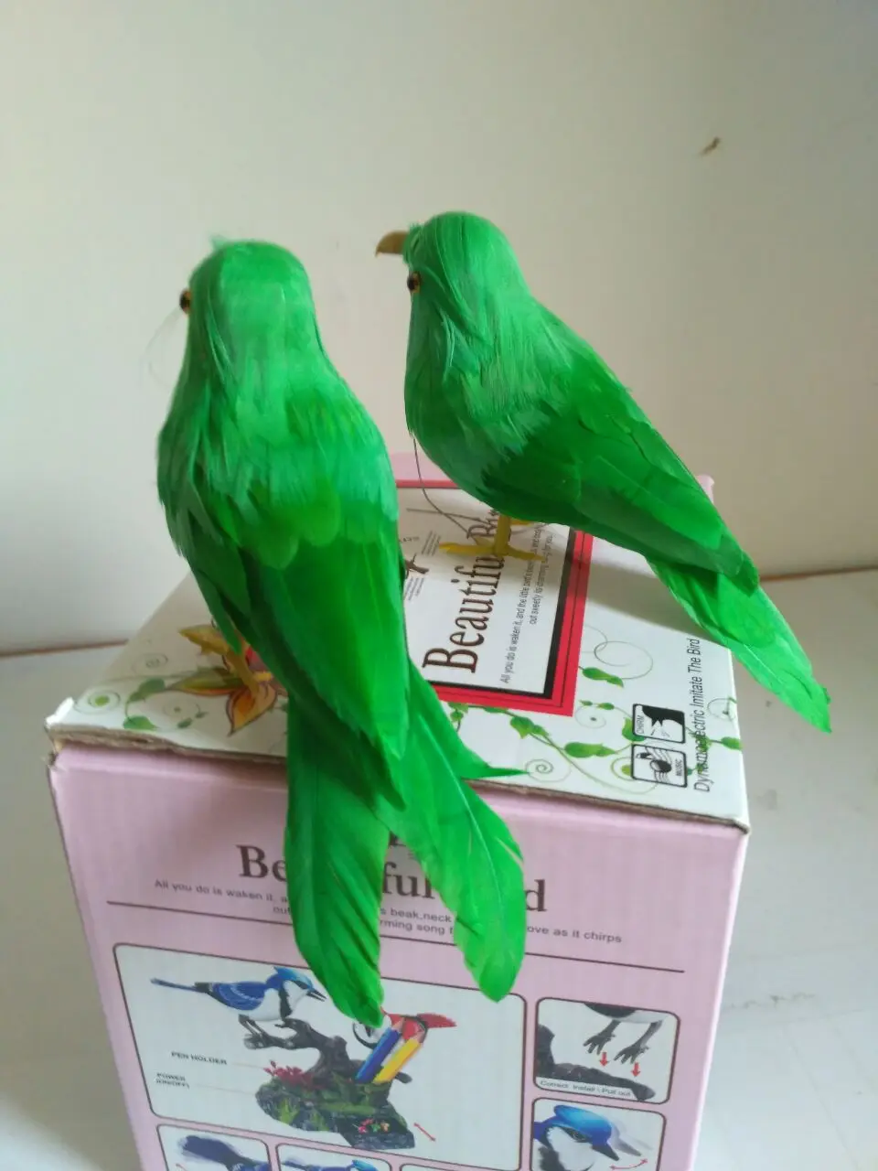 

12cm simulation bird foam&feathers coloured green birds one lot/ 2 pcs model handicraft home garden decoration gift p0235