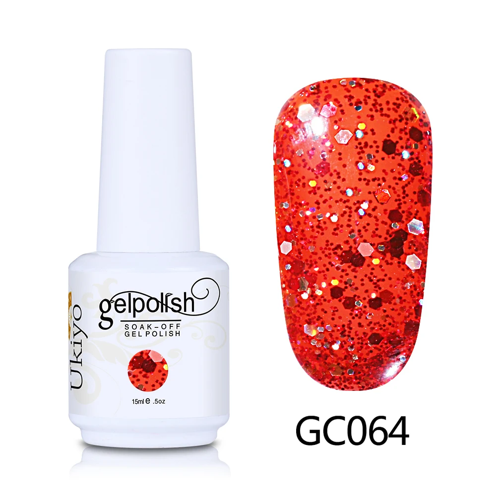 GC064 Ukiyo 15 мл гель для ногтей с блёстками лак отмачиваемый гель лак алмазные ногти Эмаль Лак Vernis Полупостоянный гель лак - Цвет: GC064
