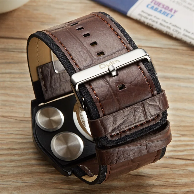 Oulm Ретро Уникальные спортивные часы для мужчин с большим циферблатом кварцевые