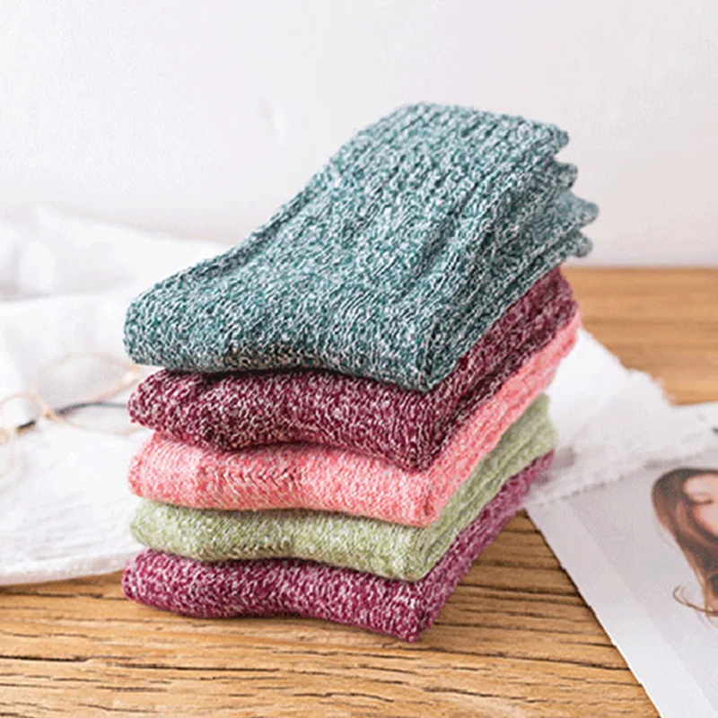 1 пара милые женские носки для девочек Разноцветные теплые зимние яркие цвета Meias