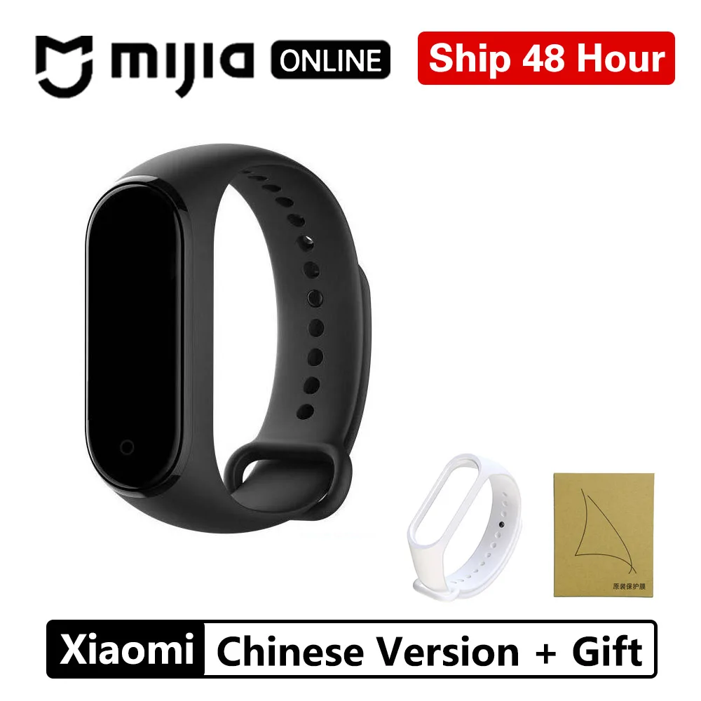 Chinese Version gift Xiaomi Mi Band 4 Smart AI фитнес-трекер для измерения сердечного ритма 135 мАч Bluetooth 5,0 50 м водонепроницаемый сенсорный цветной экран музыкальный браслет - Цвет: Chinese Version gift