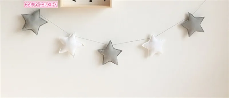 5 шт. звезды, настенные украшения DIY детские Настенный декор для детской комнаты легко украшения стены - Цвет: Gray and White