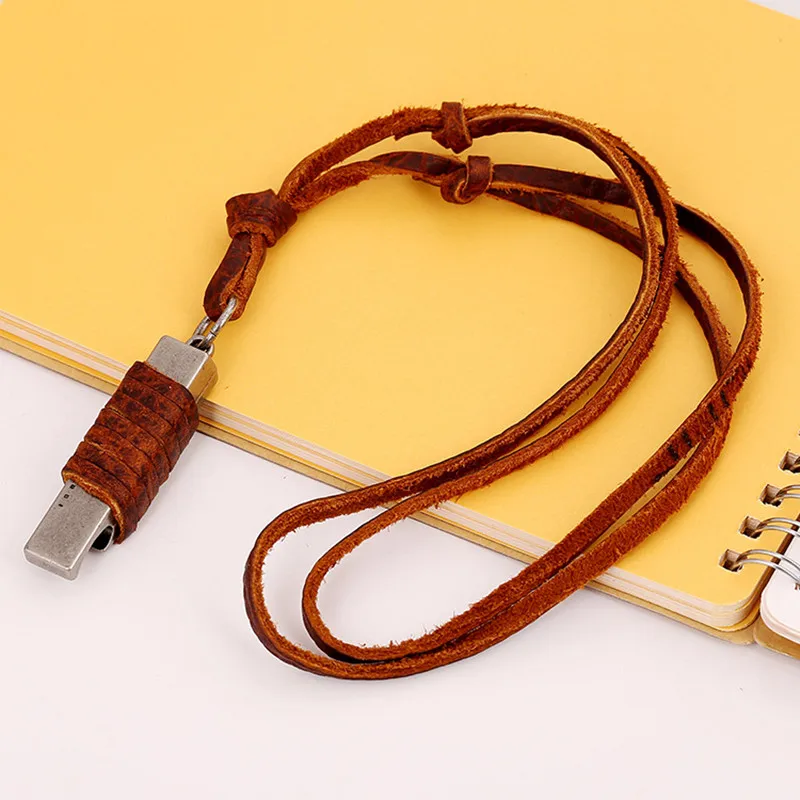 2019 модное мужское кожаное ожерелье из натуральной коровьей кожи Винтажное колье