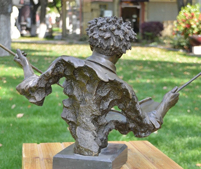 Art Deco Sculpture Man Drum Music Bronze Statue | Дом и сад