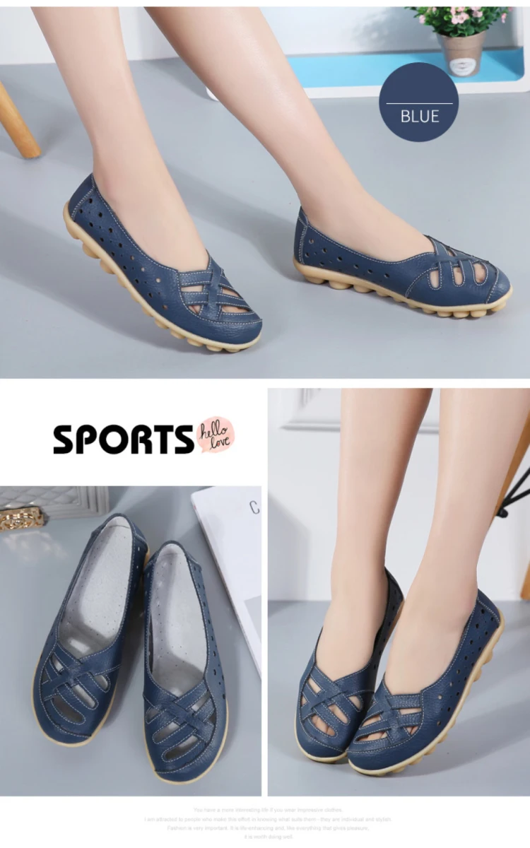 Plardin/Большие размеры 35-44; новые модные женские туфли на плоской подошве с перфорацией; удобная мягкая повседневная обувь без застежки; женская обувь без застежки
