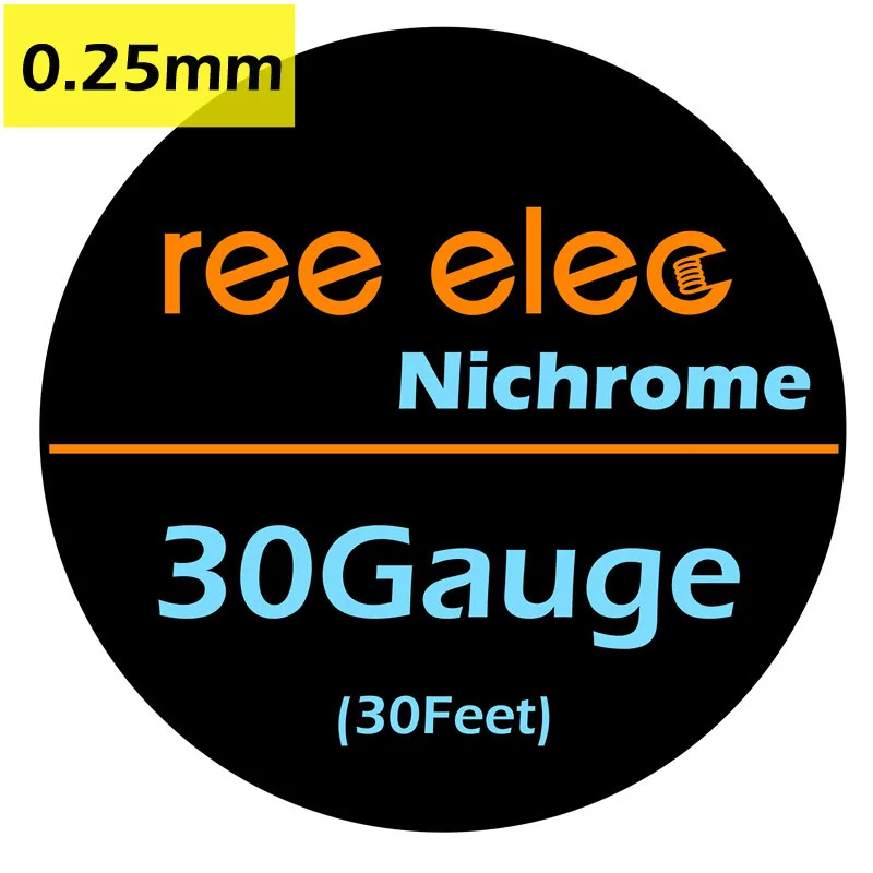 Nichrome 30Gauge REE ELEC 10 м/рулон нихромовый нагревательный провод для Rda Rta атомайзер электронная сигарета Ni80 сопротивление провода катушки Vape аксессуары - Цвет: Nichrome 30Gauge