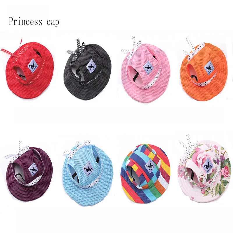 Принцессы Кепки Лето ткань сетка дышащий Pet оттенок маленькая собака Открытый