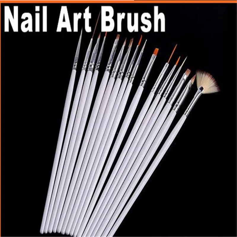 Новое поступление щетка для ногтей 2018 дерева и нейлон Цвет белый 70 г 15 шт./лот