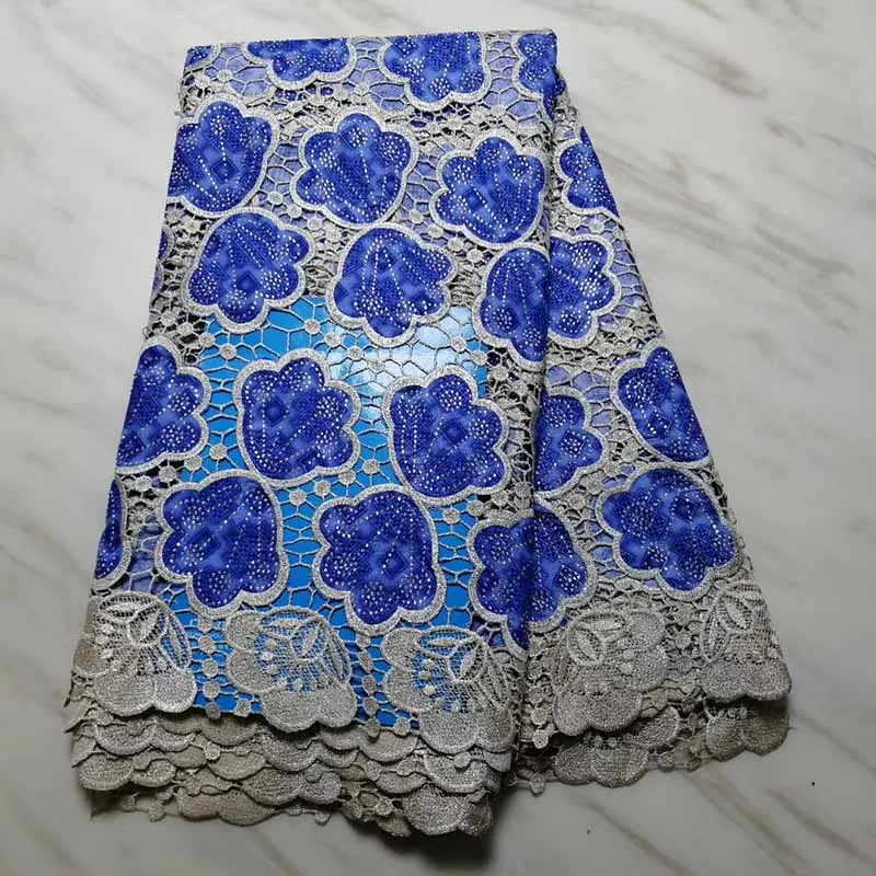 

2019 Wholesale African Cord Lace Guipure Lace Fabrics High Quality 2019 Latest Fashion African Lace Fabric 5 Yards For Dress