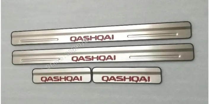 07-13 Для Nissan Qashqai j11 2007- накладка на дверной порог приветствуется защита педали из нержавеющей стали аксессуары для стайлинга автомобилей 4 шт - Цвет: 07-13