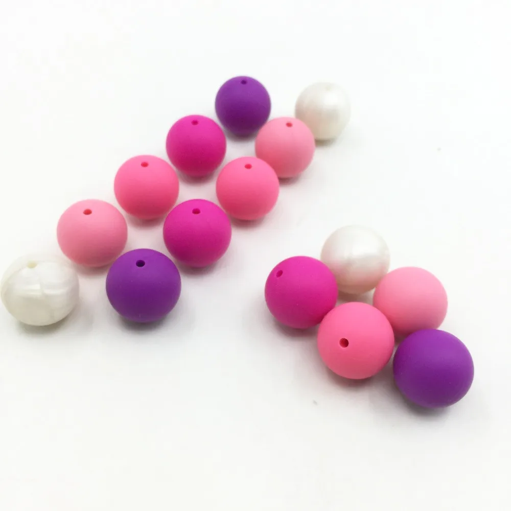 

200pcs/lot Silicone Beads 10/12/15/20mm Loose Beads Baby Teether Toy BPA Free Food Grade DIY Chew Charms Necklace Jewelry Making