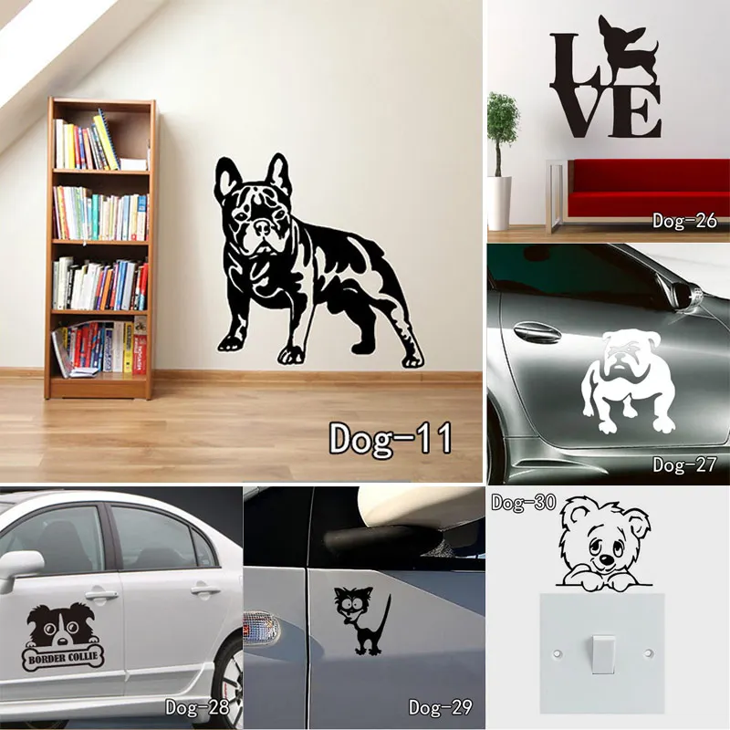 Боксерская наклейка собаки на стену Виниловая милые обои детские настенные