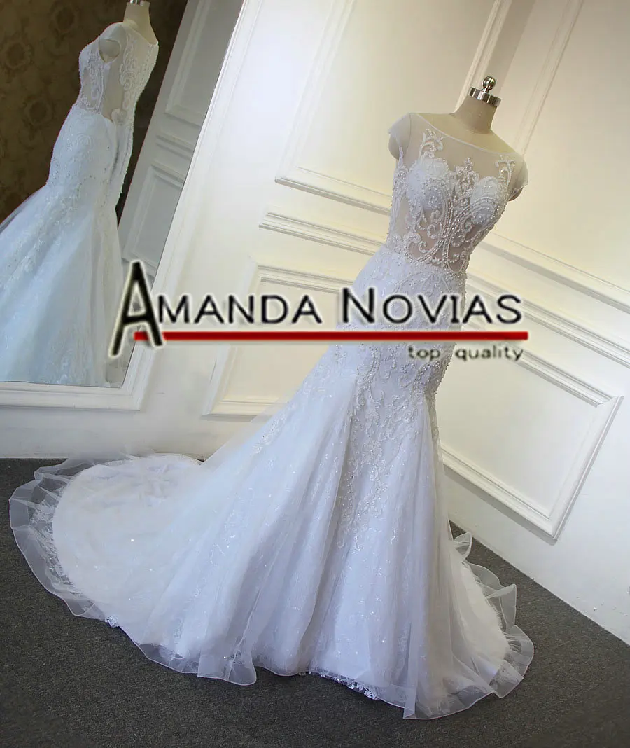 Vestido de noiva/Новое поступление года, свадебное платье русалки, топ, свадебное платье с прозрачным лифом