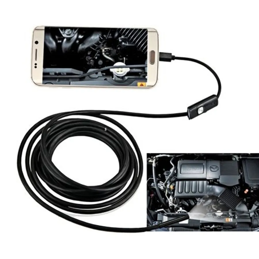 1280*720P กล้อง Endoscope 8mm เลนส์ยืดหยุ่น Android USB Endoscope กันน้ำ Led กล้องตรวจสอบ