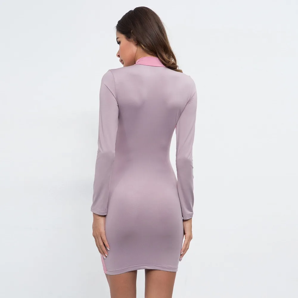 BornToGirl Для женщин Хлопок Сексуальная Bodycon короткое платье женский Осень с