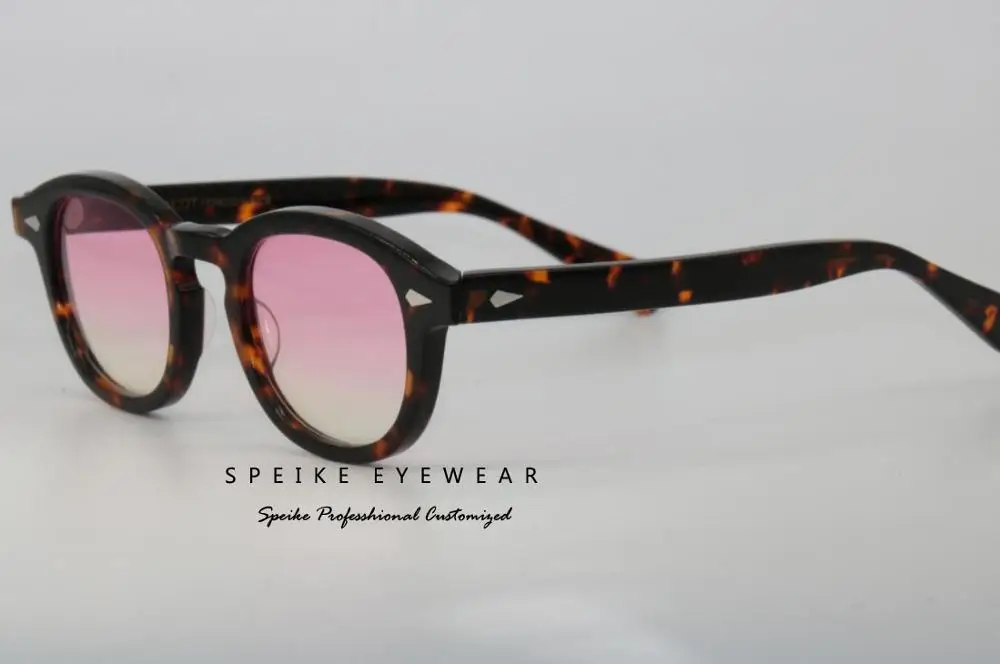 Tortoise frame SPEIKE, индивидуальные винтажные градиентные розовые линзы, солнцезащитные очки, Джони Депп, лемтош стиль, ретро очки, могут быть близорукими, солнцезащитные очки - Цвет линз: Tortoise frame