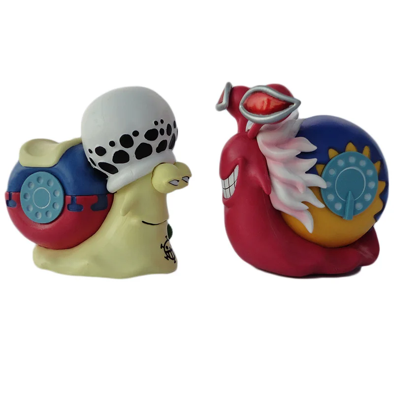 Одна штука 2 шт./компл. Den Mushi экшн фигурка Law & Doflamingo телефон ошибка ПВХ Фигурки