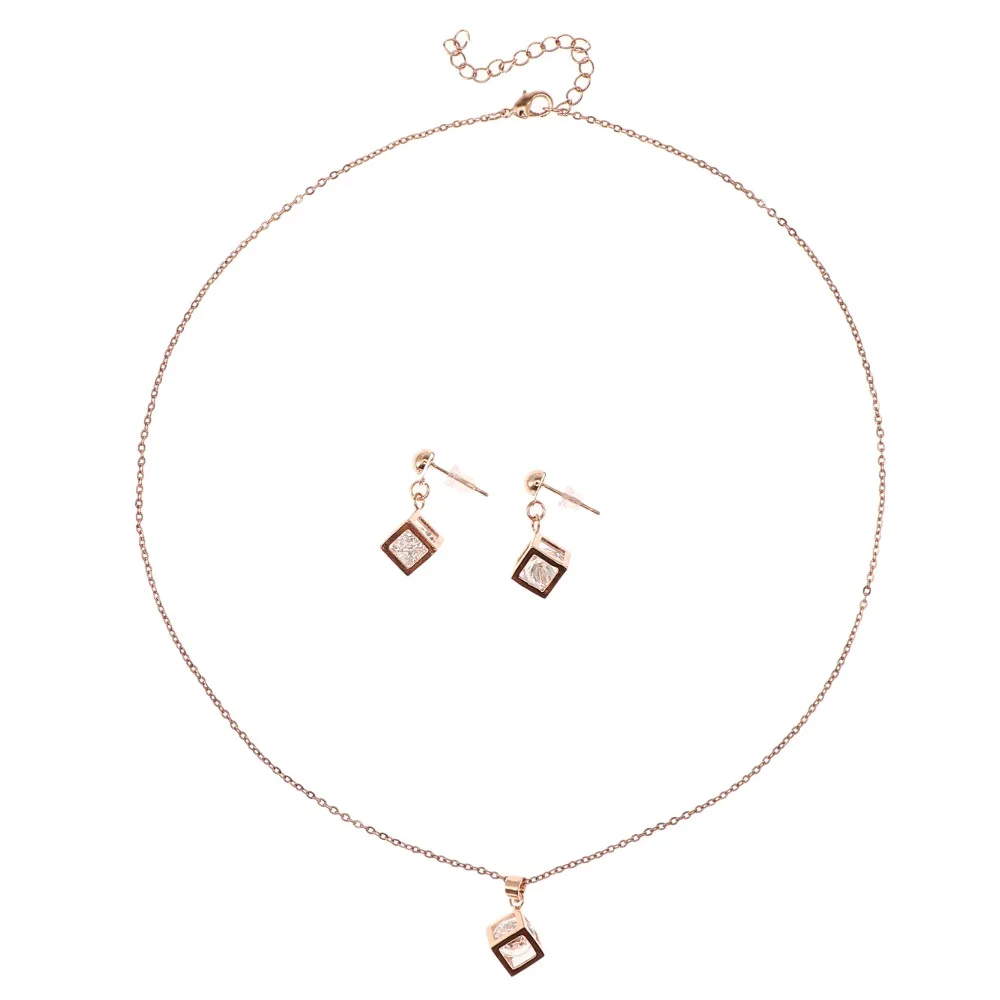 2016 Классические женские наборы свадебных ювелирных изделий с белым кубическим