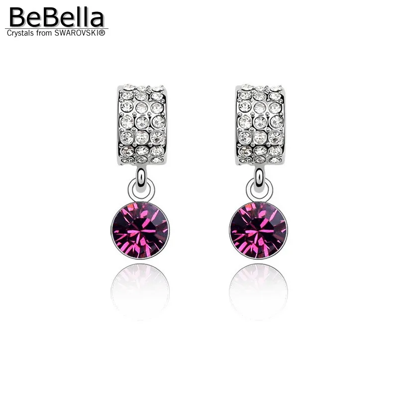 BeBella круглые висячие серьги с кристаллами от Swarovski оригинальные брендовые модные