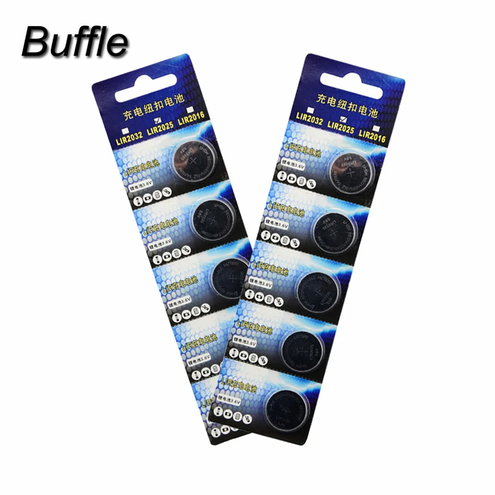 

10PCS/2Card 3.6V LIR2025 Lithium Battery Rechargeable Lithium Li-ion 30mAh Button Coin Cell Batteries