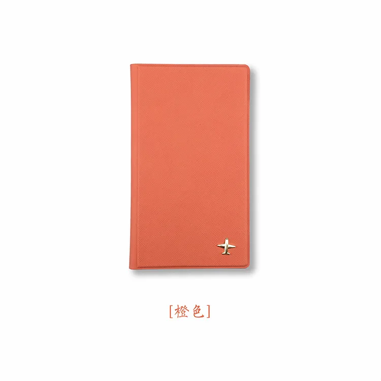 Travel Business Solid Pu Checkbook Long Passport Cover Men Credit Card Holder Case Driver License Tickets Wallet Coin Bag - Цвет: Оранжевый