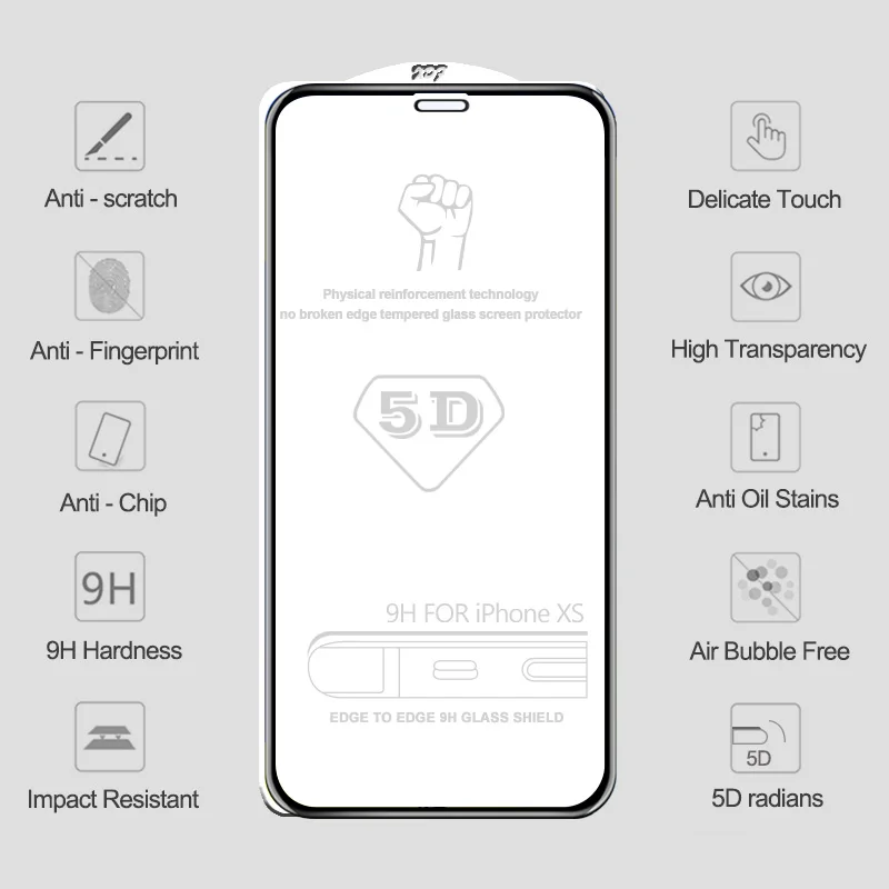 MRGO защита экрана закаленное стекло для iPhone XS Max полное покрытие защита 8 5D Стекло 6 7 Plus пленка для iPhone 6 s XR XS стекло