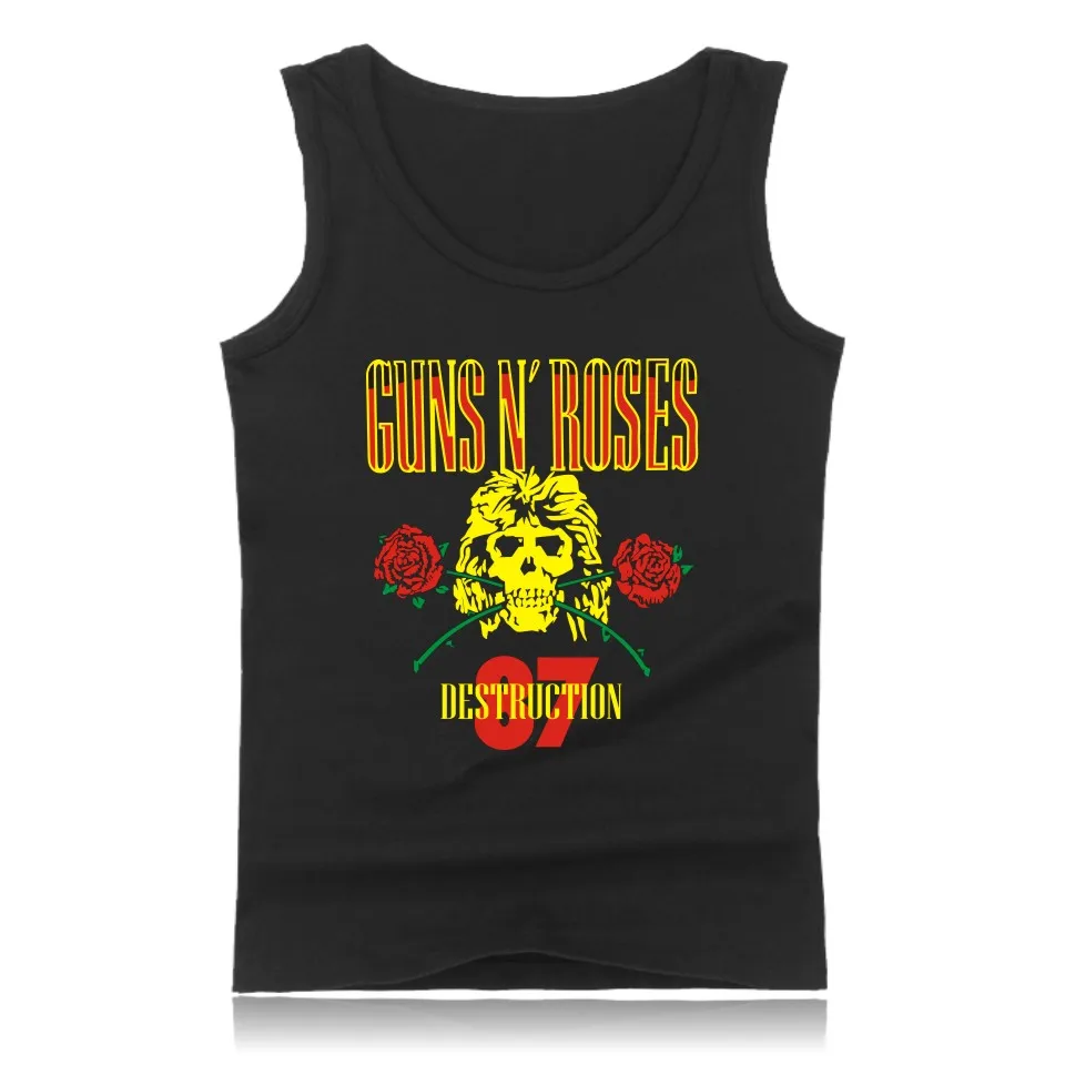 GUNS N ROSES, мужские майки, футболка, хип-хоп, для спортзала, жилет, модный, для бодибилдинга, майка, мужская, майка, одежда для фитнеса, пистолеты и розы