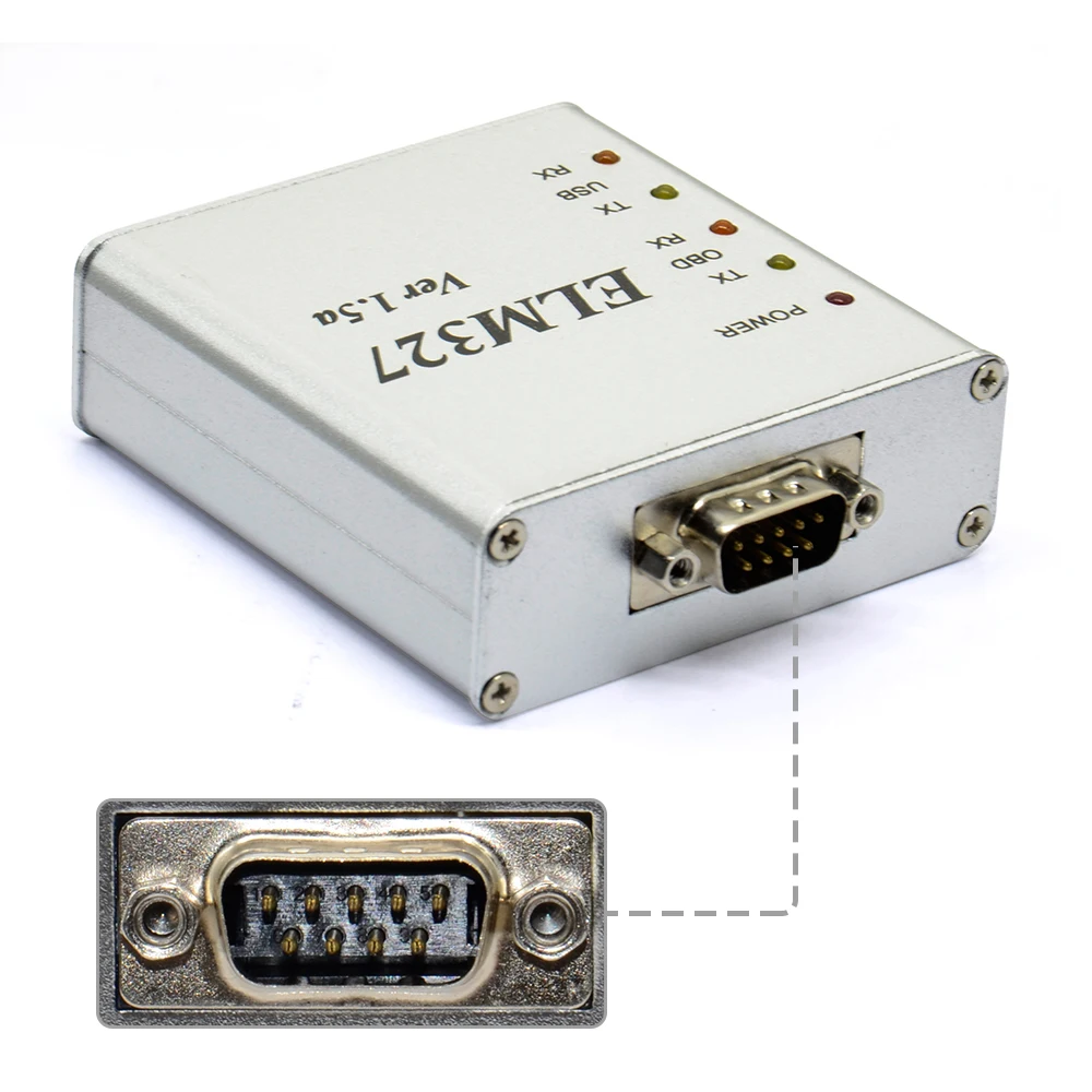 Автомобильный диагностический сканер ELM327 Metal V1.5/V1.5a OBD2 металлический интерфейс USB