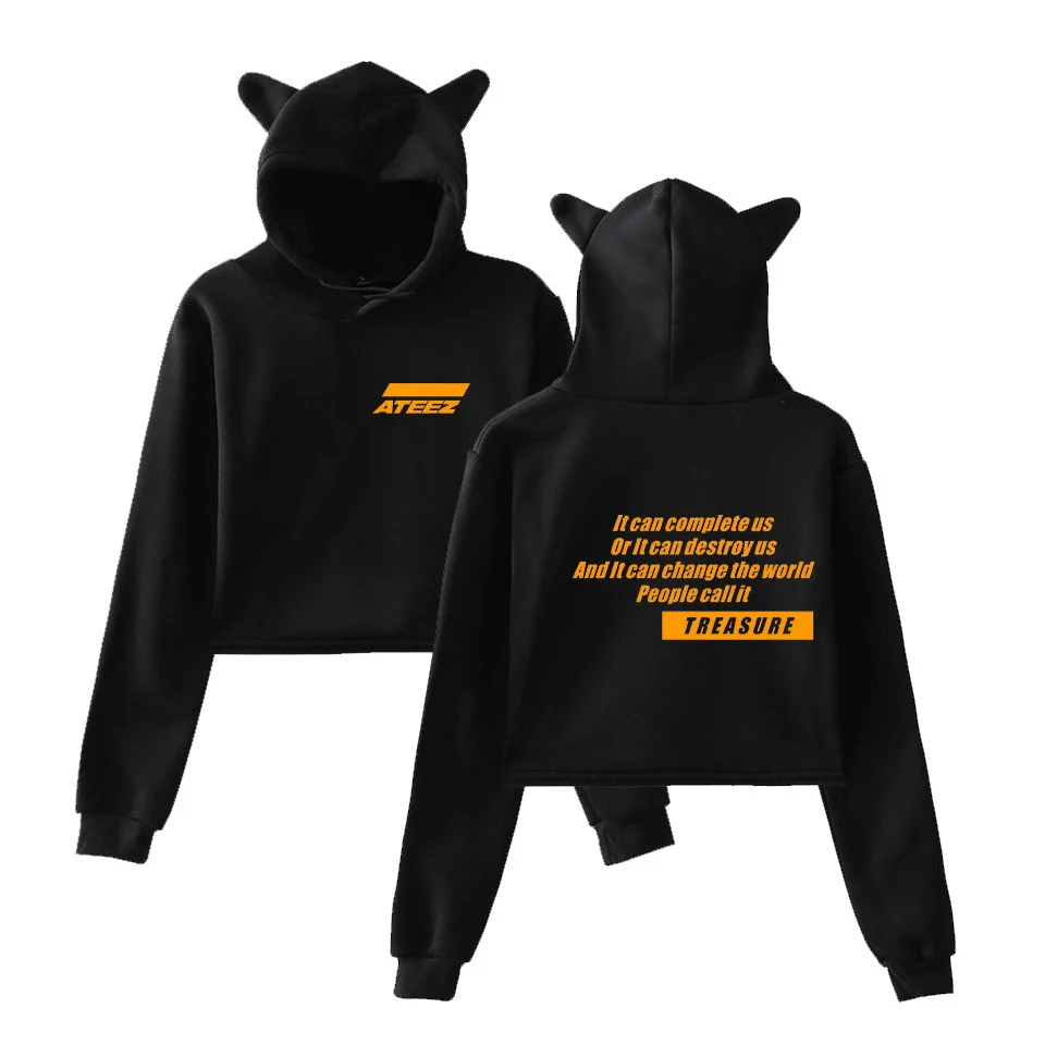 ATEEZ толстовка с кошачьими ушками Женская любимая сохраняющая тепло 2019 новая