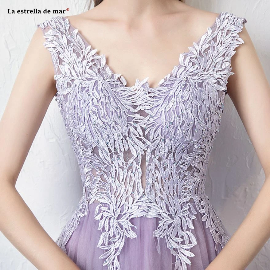 Vestidos de damas honor boda2019 Новое сексуальное кружевное платье с v образной горловиной