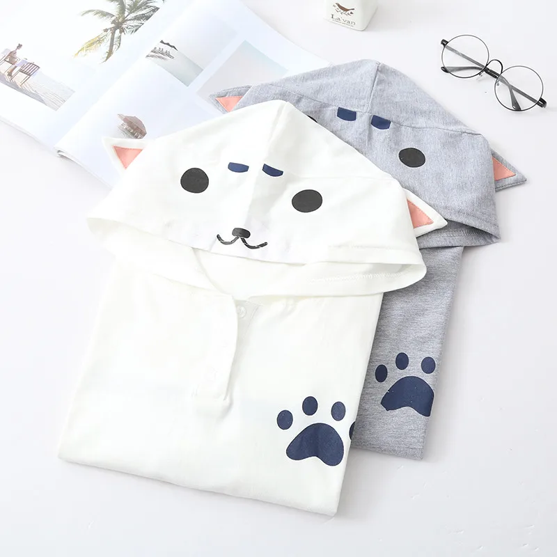 Женская футболка в японском стиле с мультяшным котом Новое поступление 2020