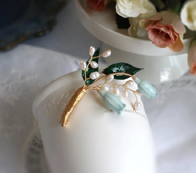 CSxjd натуральный жемчуг свежий Лилия долины свадебное платье аксессуары брошь