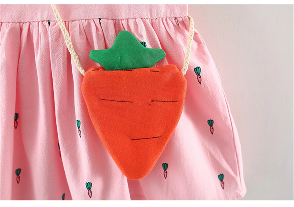 Детское Хлопковое платье без рукавов с круглым вырезом|Платья| |