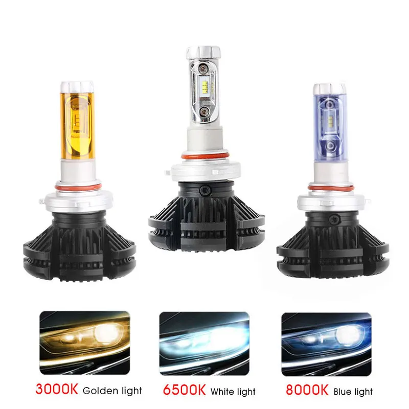 Автомобильный светодиодный фары H7/9006/H4/H11 светодиодный фары лампы X3 ZES чип 50 Вт 12000 лм/пара IP68 200 м дальность дальности Hi/Lo луч яркая лампа авто