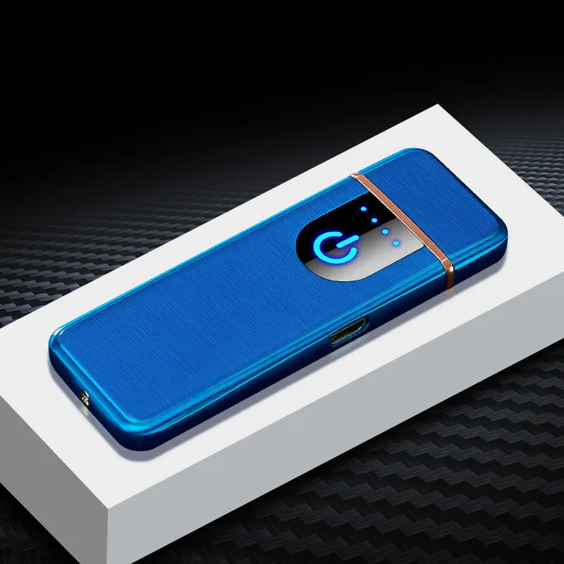 Тонкая usb-зарядка зажигалка с сенсорным экраном зажигалки для электронных сигарет маленькая перезаряжаемая электрическая зажигалка ветрозащитный подарок для мужчин