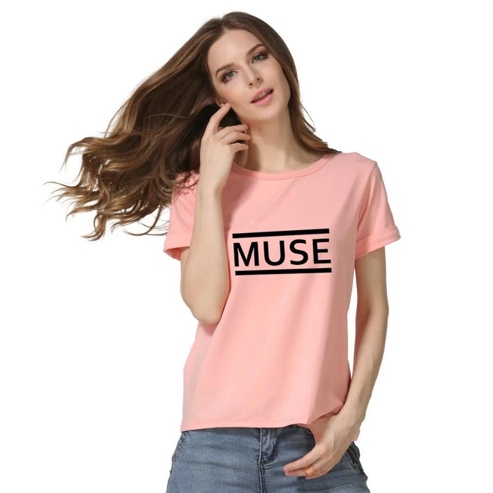 Письма с коротким рукавом женские летние Muse принтом букв короткий рукав