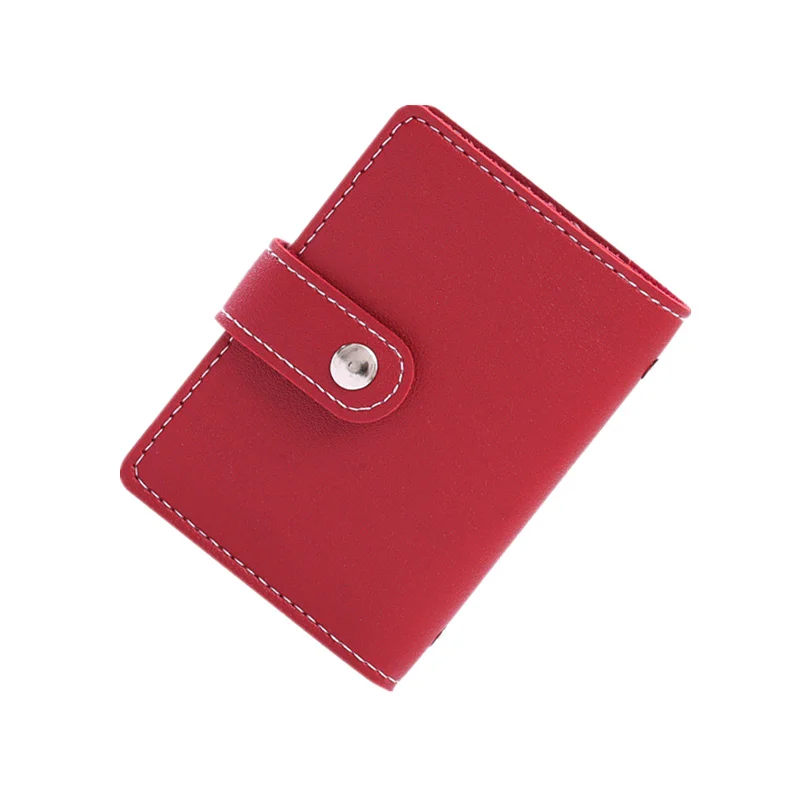 red Фиолетовый 1 шт. унисекс RFID держатель для карт из искусственной кожи кредитный держатель для карт женский карман на молнии мужской однотонный чехол для визиток - Цвет: red