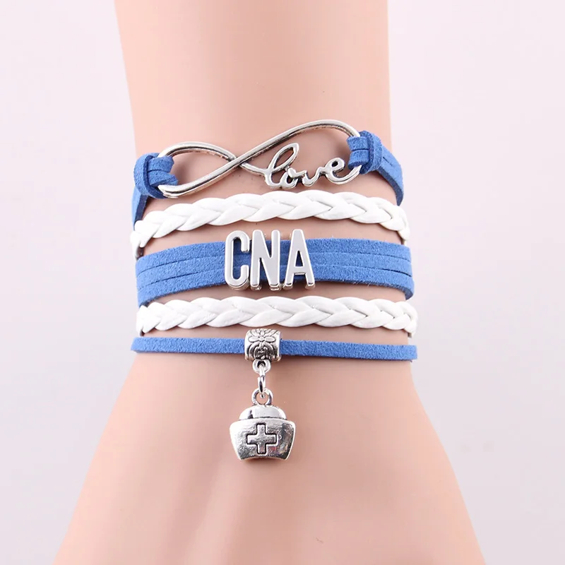 Маленький Браслет Minglou Infinity Love CNA браслет медсестринская шляпа Очаровательные