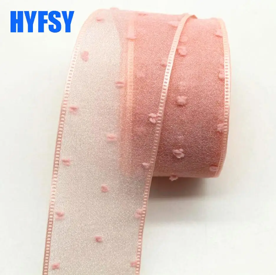 Высокое качество 40 мм двойной Тюль ленты 10y/20y DIY материалы ручной работы подарочная упаковка кукла свадебный Бант Точка двойной слой - Цвет: 10
