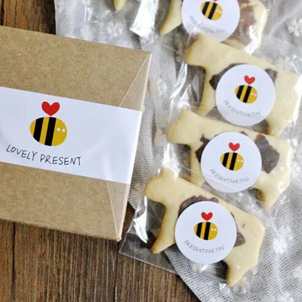 Наклейка подарок для вас наклейка с пчелами бирка сделай сам бирки печенья/торта