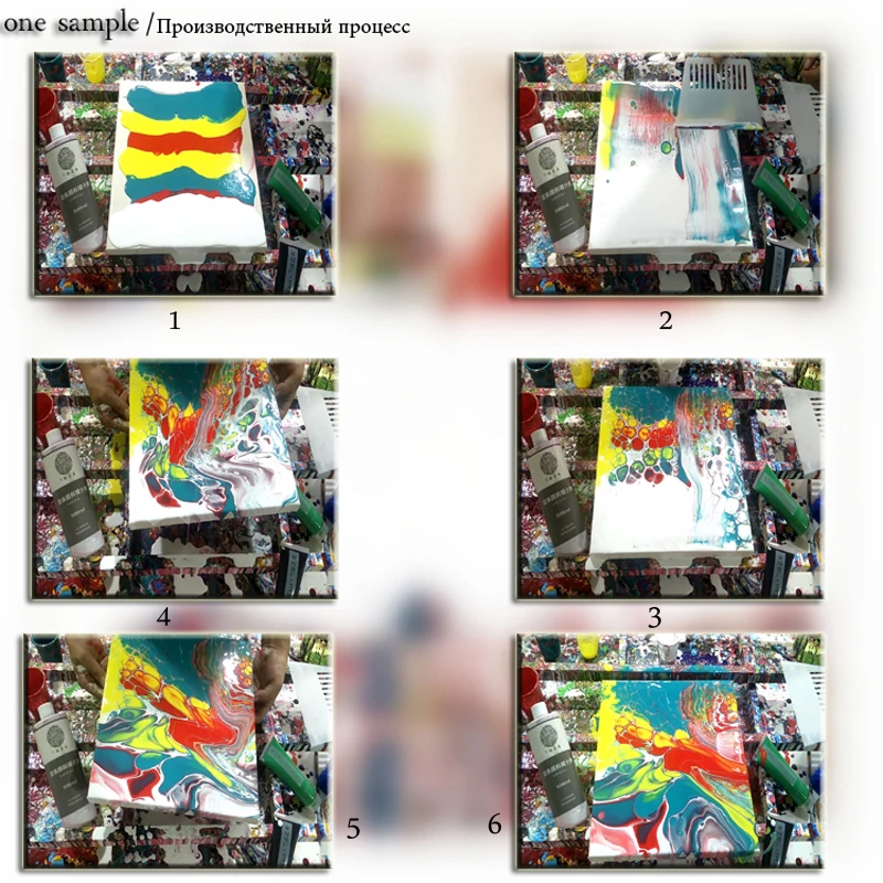 Рождественский абстрактный ручной жидкости заливки Paiting каллиграфия картина